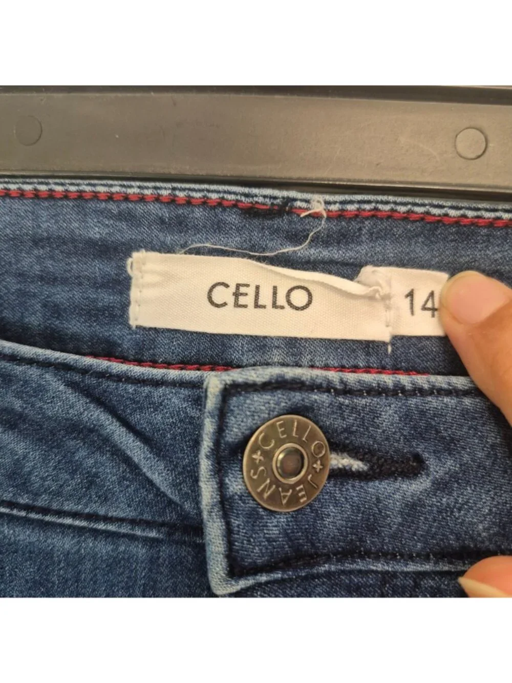 Cello Womens High Rise Skinny Blue Jeans Stretch Denim Size 14 - Picture 5 of 8